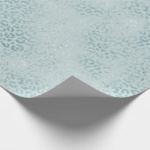 Blue Mint Leopard Print Glitter Cadeaupapier (Hoek)