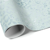 Blue Mint Leopard Print Glitter Cadeaupapier (Rol Hoek)