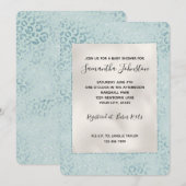 Blue Mint Leopard Print Glitter Kaart (Voorkant / Achterkant)