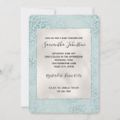 Blue Mint Leopard Print Glitter Kaart (Voorkant)