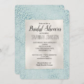 Blue Mint Leopard Print Glitter Kaart (Voorkant / Achterkant)