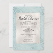 Blue Mint Leopard Print Glitter Kaart (Voorkant)