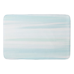 Blue Mint White Beach Waterverf Badmat