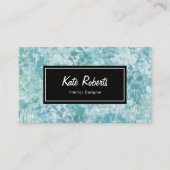 Blue Minty Waterverf visitekaartje | creatief (Voorkant)