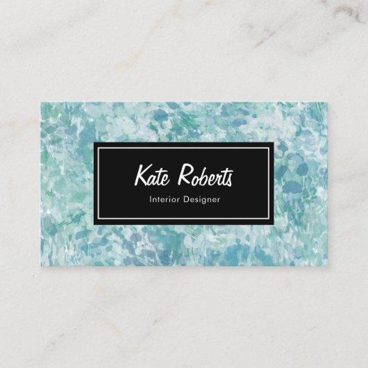 Blue Minty Waterverf visitekaartje | creatief (Voorkant)