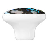 Blue Mirror Mosaic Keramische Knop (Zijkant)