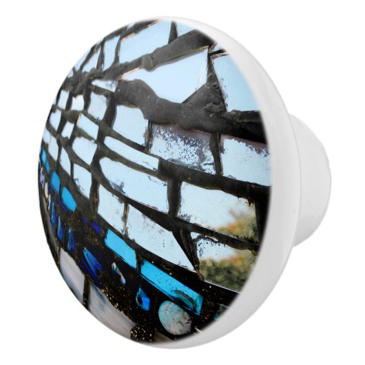 Blue Mirror Mosaic Keramische Knop (Rechts)