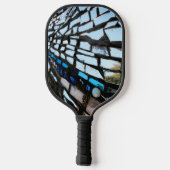 Blue Mirror Mosaic Pickleball Paddle (Achterkant)
