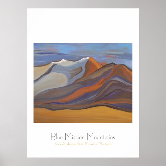 Blue Mission Mountains Poster (Voorkant)