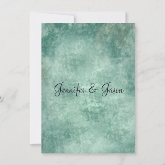 Blue Mist Oak Tree Silhouette Wedding Invitations Kaart (Achterkant)