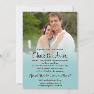 Blue Mist Photo Invitations Kaart