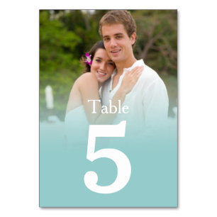Blue Mist Wedding Photo Table Number Kards Kaart
