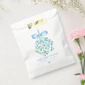 Blue Mistletoe Baby shower Favoriet Bag Bedankzakje (Gezegeld)