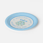 Blue Mistletoe Baby shower Papier Borden Papieren Bordje (Gekanteld)