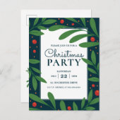 Blue Mistletoe | Uitnodiging feestdag (Voorkant / Achterkant)