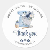 Blue Mixer Dank u Ronde Sticker (Voorkant)