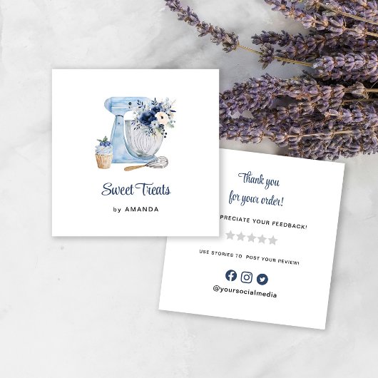 Blue Mixer Dank u Vierkante Visitekaartje