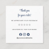 Blue Mixer Dank u Vierkante Visitekaartje (Achterkant)