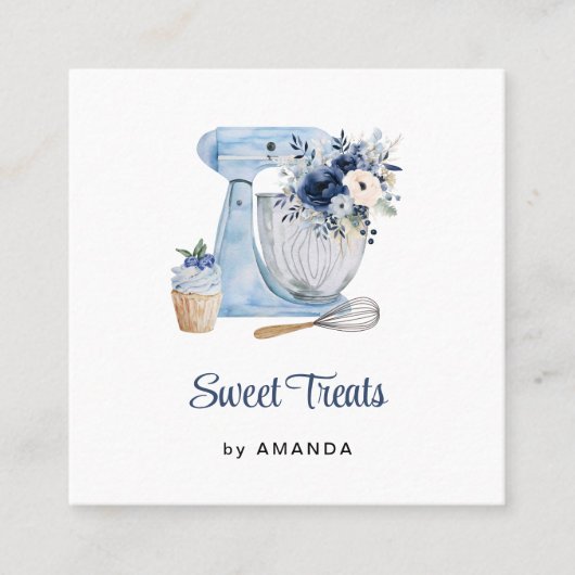 Blue Mixer Dank u Vierkante Visitekaartje (Voorkant)