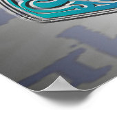 Blue Mjölnir over Tengwar Poster (Hoek)