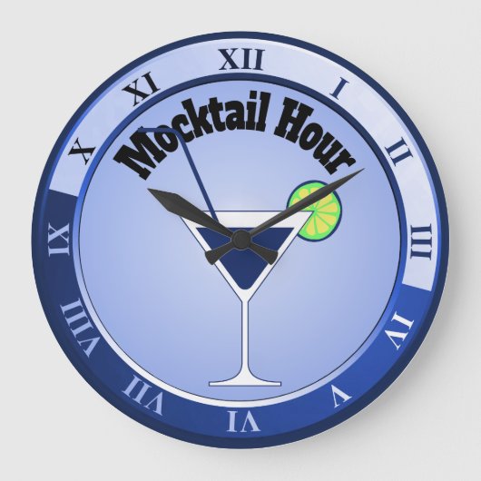 Blue Mocktail Hour Bar-klok Grote Klok (Voorkant)