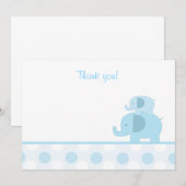 Blue Mod Elephant Flat Hartelijk dank Notitiekaartje (Voorkant / Achterkant)