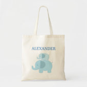 Blue Mod Elephants Diaper Canvas tas - voeg een NA (Voorkant)