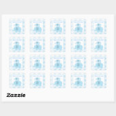 Blue Mod Elephants Square Envelope Seals 20 Vierkante Sticker (Vel)