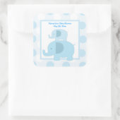 Blue Mod Elephants SQUARE Favor Sticker - Blauw (Tas)