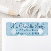 Blue Mod Polka Dot Baby shower retouradres Etiket (Insitu)