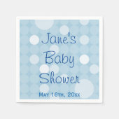 Blue Mod Polka Dot Baby shower servetten (Voorkant)