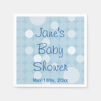 Blue Mod Polka Dot Baby shower servetten