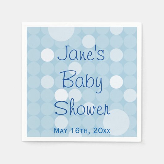 Blue Mod Polka Dot Baby shower servetten (Voorkant)