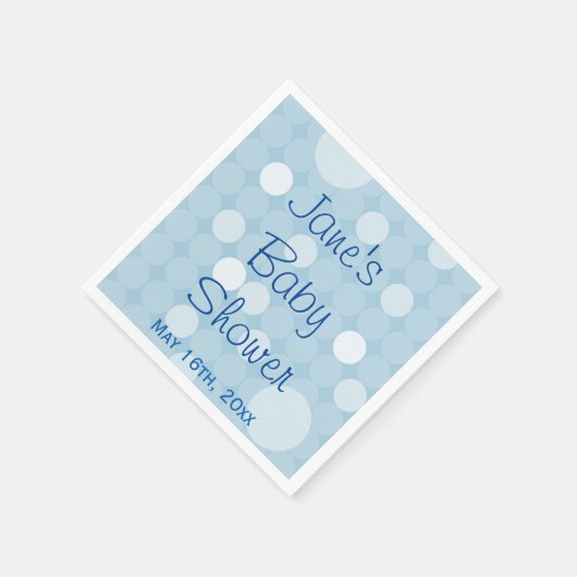 Blue Mod Polka Dot Baby shower servetten (Hoek)
