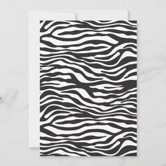 Blue Mod Zebra Print Baby Shower Invitaties Kaart (Achterkant)