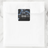 Blue Modern abstracte cyborg Vierkante Sticker (Tas)
