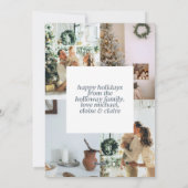 Blue Modern Aesthetic Photo Flat Holiday Kaart (Achterkant)