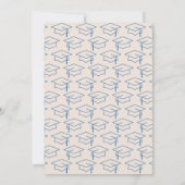 Blue Modern Afstudeerder Typography Afstuderen Fot Kaart (Achterkant)