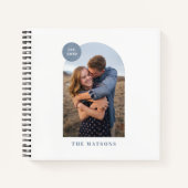 Blue Modern Arch Custom Photo Album Journal Notitieboek (Voorkant)