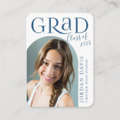 Blue Modern Arch Foto Afstuderen Aankondiging (Voorkant)