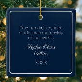 Blue Modern Baby Foto Minimalistische Vakantiefoto Keramisch Ornament