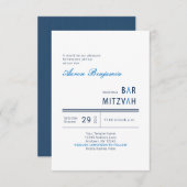 Blue Modern Bar Mitzvah Kaart (Voorkant / Achterkant)