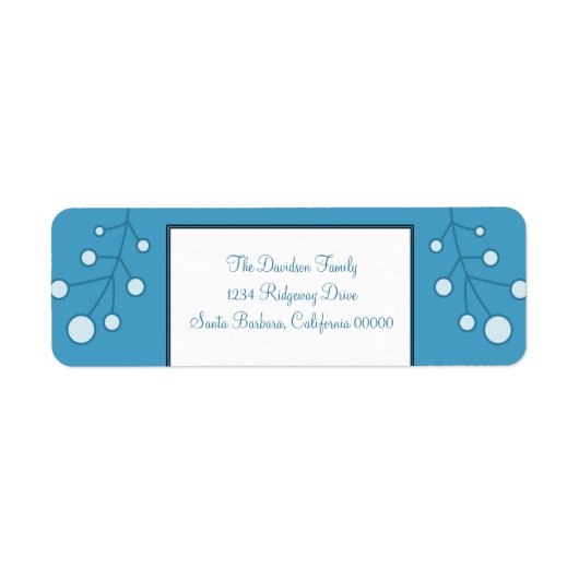 Blue Modern Berry Holiday Adresetiketten Etiket (Voorkant)