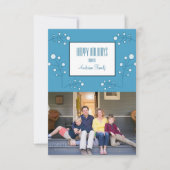 Blue Modern Berry Holiday Fotokaart Kaart (Voorkant)