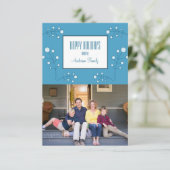 Blue Modern Berry Holiday Fotokaart Kaart (Staand voorkant)