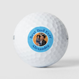 Blue Modern Best Pap ooit Foto toevoegen | Naam Golfballen