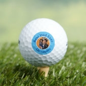 Blue Modern Best Pap ooit Foto toevoegen | Naam Golfballen (Insitu Shirt)
