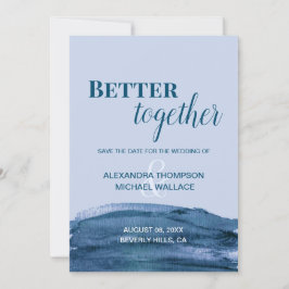 Blue Modern Better Together waterverf Wedding