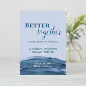 Blue Modern Better Together waterverf Wedding (Staand voorkant)