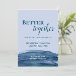 Blue Modern Better Together waterverf Wedding